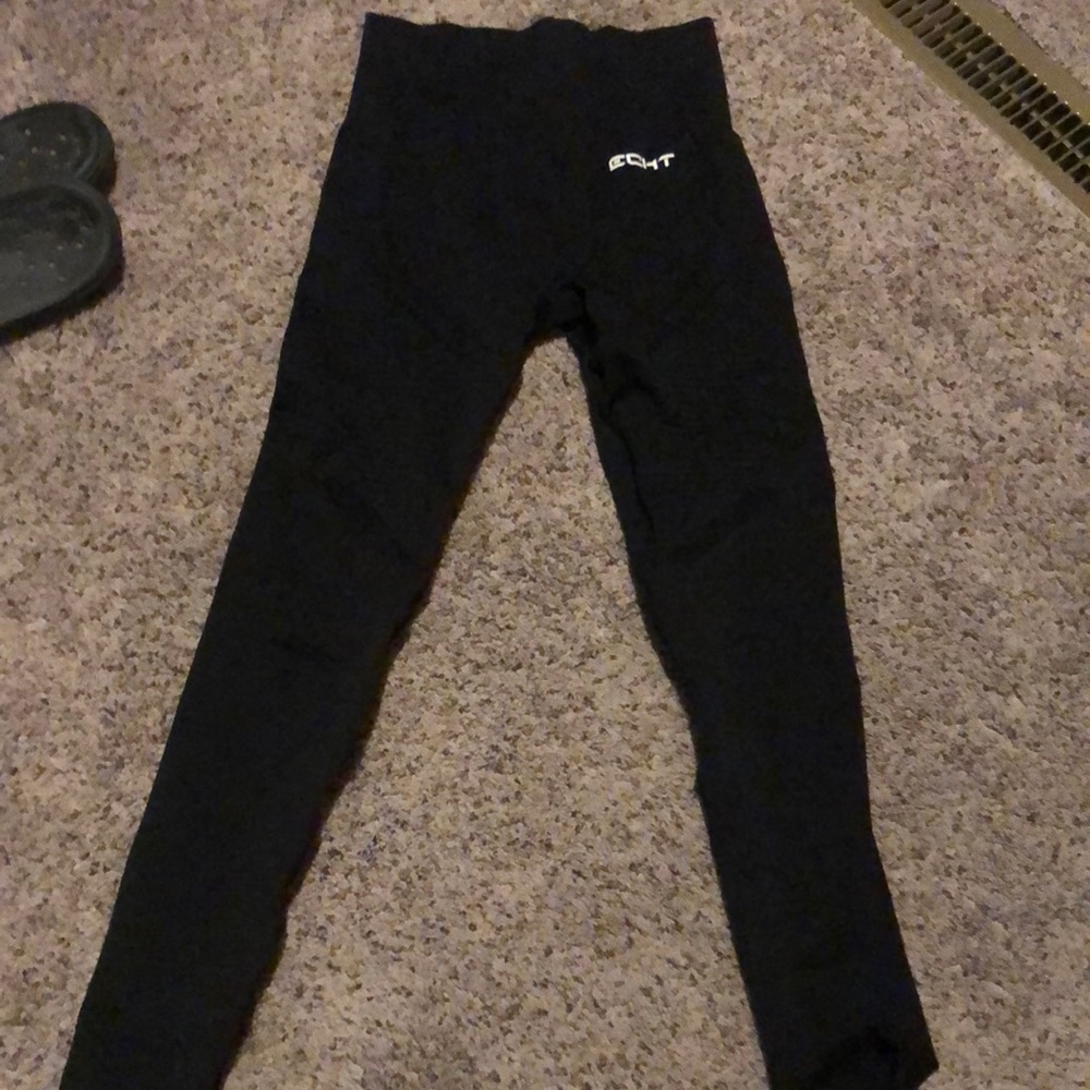 ETCH Black Laser cut leggings